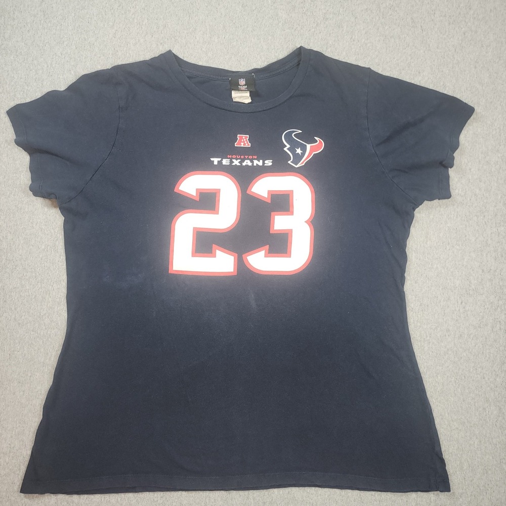 NFL Team Apparel Houston Texans Womens 2XL Navy Blue Good Arian Foster 23 Shirt